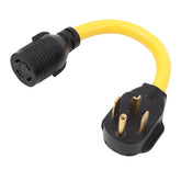 ONETAK NEMA 14-30P to L14-30R adapter front view for secure 30A power connections.