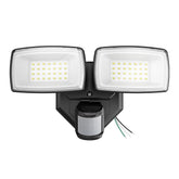 Onforu two-head motion sensor outdoor light brightens entryways at night.