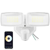 Onforu 32W two-head LED security light front view with broad outdoor coverage.