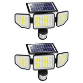 Onforu 4500LM three-head solar flood light delivering broad outdoor coverage