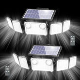 Onforu 6000LM outdoor solar lights with five adjustable heads for wide yard coverage.