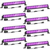 Onforu 8-pack 42W blacklight bars illuminate large areas for glow parties