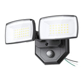 Onforu dusk-to-dawn flood light front view for porch security and even outdoor illumination.