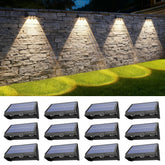 Onforu solar fence lights 12 pack illuminate outdoor spaces at night.