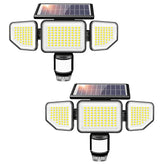 Onforu 3-heads solar flood light outdoor with wide coverage for large yards