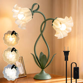 ONXE Flower Desk Lamp with vintage green aesthetic enhances cozy desks.