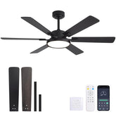 oooYYDSxxx 52in dual-wing obsidian ceiling fan provides steady indoor airflow
