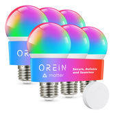 OREiN Matter Smart Light Bulb color changing pack showing ambient mood lighting options