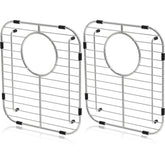 Orgneas sink grid front view showing protective design for a double-bowl sink