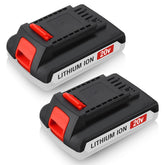 ORHFS upgraded 2-pack 20V battery front view showing quick replacement