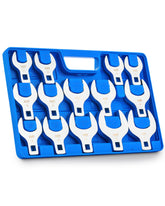 Orion Motor Tech 14pc jumbo crowfoot set spans 27–50 mm for tight flare-nut tasks.
