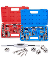Orion Motor Tech 80pc tap and die set in a sturdy case for quick organization.