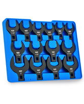 Orion Motor Tech jumbo crowfoot wrenches in carry case for organized toolkit.