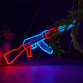 ORIXIAYE Gun Neon Sign wall decor adds bold illumination for any room