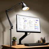 OSORD metal LED desk lamp arm extended for broad lighting coverage