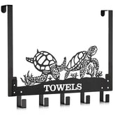 Otoolling sea turtles over-the-door hook in front view for sturdy door storage and decor