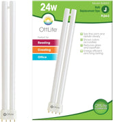 OttLite B24553 24W tube replacement box front highlights true-color lighting for easy setup