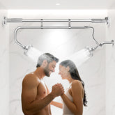 OURBAOFU tandem shower heads delivering a luxurious two-person shower experience.