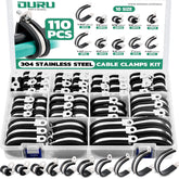 Ouru 110pcs cable clamps kit in storage box for versatile organization