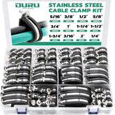 OURU 125pcs cable clamps assortment box for versatile wire management