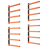 OUSHENG 8-level lumber rack wall-mounted for garage space-saving storage.