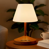 OUTON rechargeable LED shower lamp power button enables quick control in damp bathrooms.
