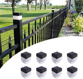 OUYANGL 2x2 post cap front view with soft white glow for garden paths