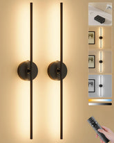 Ouyulong battery wall sconce set 2 mounted with ambient glow for living room