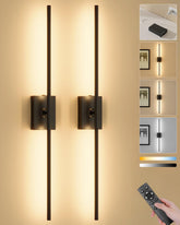 Ouyulong battery-operated wall sconces set of 2 glow for cozy living room ambiance.
