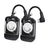 oviitech 24-hour outdoor timer with two grounded outlets for outdoor lighting control