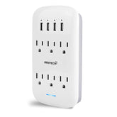 oviitech 6-outlet extender front view with USB ports for organized charging.