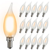 Owilukie frosted LED chandelier bulb with warm 2700K light for dining rooms