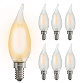Owilukie chandelier frosted light bulb 4W with soft eye-friendly glow