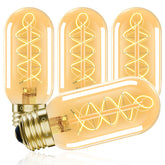 Owilukie E26 LED bulb with spiral filament amber glass for vintage ambiance.