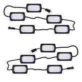 Owleye 50ft LED string light with five heads, full product view for on-site use.