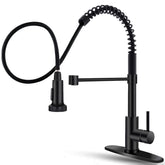 OWOFAN black kitchen faucet with pull-down sprayer for a sleek, versatile look.