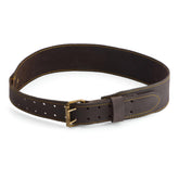 OX Tools front view of the 3-inch leather belt showing rugged, durable construction.