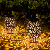 OxyLED solar lantern garden-decorative glows softly beside the path