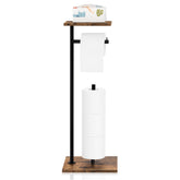 OYEAL toilet paper holder stand with shelf, versatile freestanding unit easy to relocate.