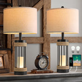 OYEARS 25-inch table lamps with dual light for versatile mood lighting.