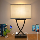 OYedis bedside dimmable table lamp with USB charging.