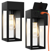 OYKYOHEI 2-pack porch light with GFCI outlet for front door safety and convenience.