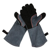 OZERO Grill Gloves front view with heat-resistant leather