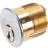 Pacific Doorware Detex Cylinder front view with solid brass lock for exit alarms