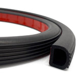 PACIXU D Shape seal strip on a door edge for draft reduction and weather protection.