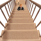 PADOOR non-slip stair treads with rubber backing for secure grip.