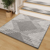 PADOOR non-slip grey stair treads on wooden stairs for secure footing