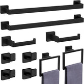 PAHSFS 24-inch towel bar in matte black for organized bathroom storage.