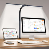 Paklighting LED Desk Lamp with wide light strip brightens large desk for study.