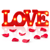 PAMASE Love Sign LED Valentines letters glowing on wall for romantic ambiance